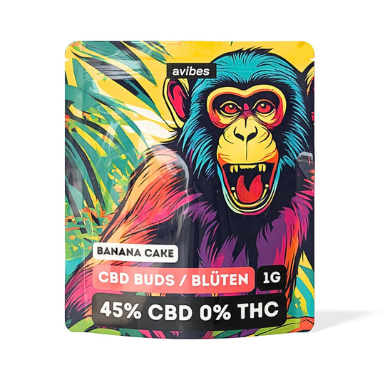 avibes® CBD Blüten | 45% CBD 0% THC | Banana Cake