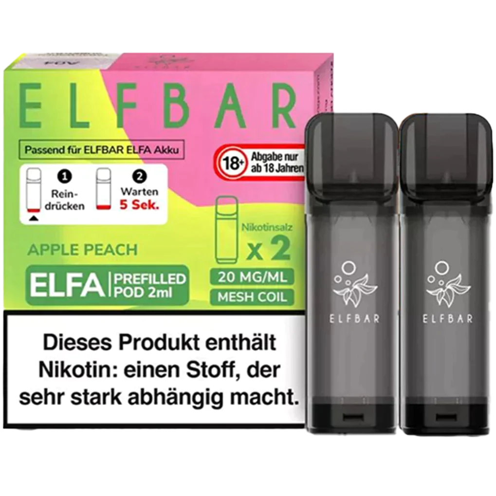 Elf Bar ELFA Prefilled Pod 2er Pack (2 x 1ml) mit dem Geschmack Apple Peach günstig kaufen