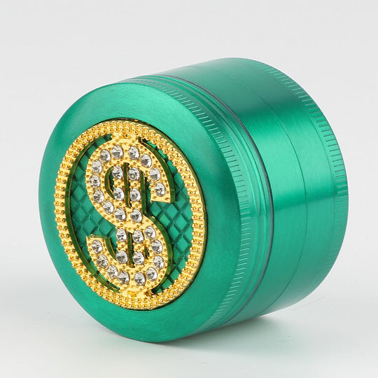 Dollar Diamant Grinder Crusher Cannabis Mühle grün gold 5